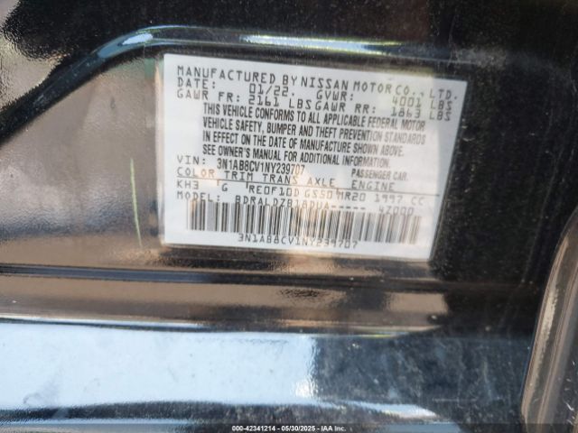 2022 NISSAN SENTRA 3N1AB8CV1NY239707 Photo 8