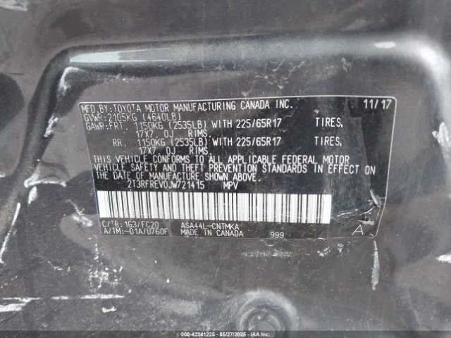 2T3RFREV0JW721415 Toyota 2ar-fe