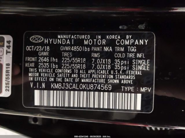 2019 HYUNDAI TUCSON KM8J3CAL0KU874569 Photo 8