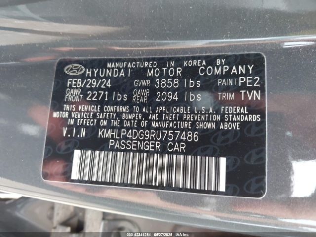 KMHLP4DG9RU757486 Hyundai Elantra Limited