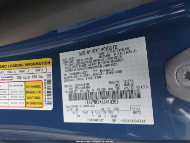 2024 FORD MUSTANG 1FA6P8CFXR5410203 Photo 8