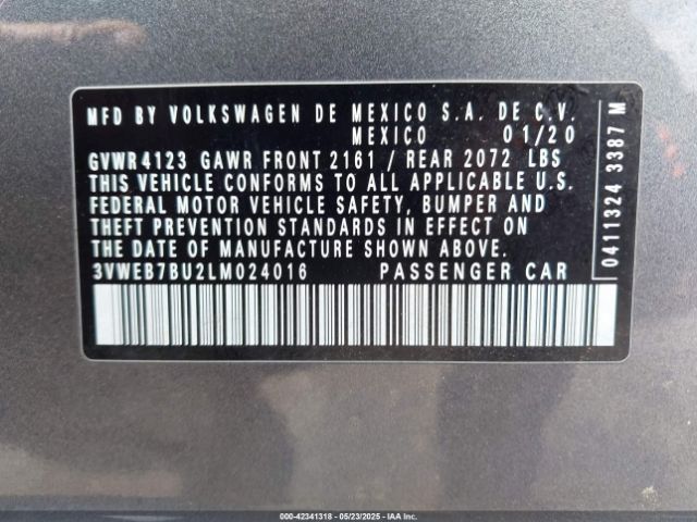 2020 VOLKSWAGEN JETTA 3VWEB7BU2LM024016 Photo 8