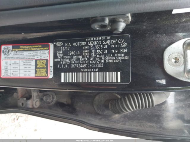 3KPA24AB1JE082383 KIA RIO LX