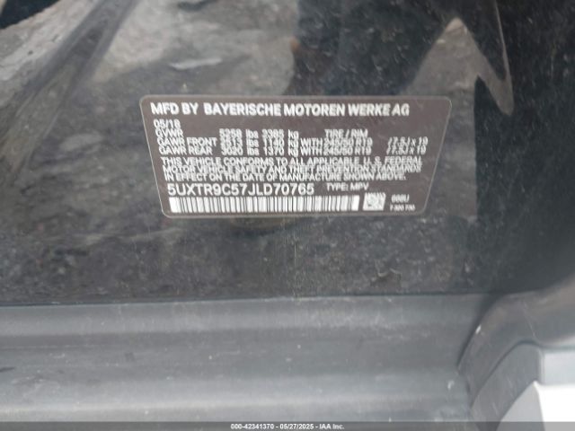 2018 BMW X3 5UXTR9C57JLD70765 Photo 8