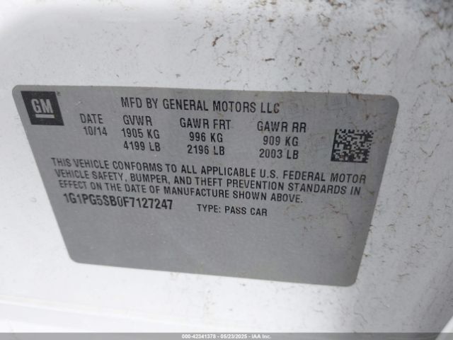 1G1PG5SB0F7127247 Chevrolet CRUZE LTZ