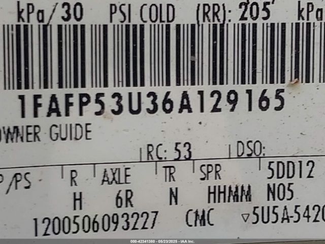 2006 FORD TAURUS 1FAFP53U36A129165 Photo 8