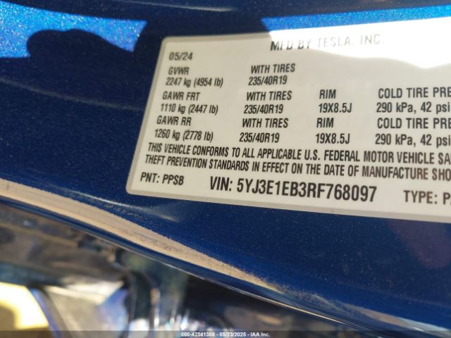 2024 TESLA MODEL 3 5YJ3E1EB3RF768097 Photo 8