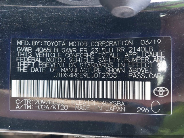 JTDS4RCE9LJ012753 Toyota m20-fks