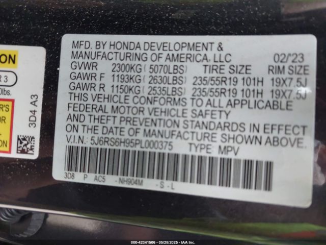 2023 HONDA CR-V HYBRID 5J6RS6H95PL000375 Photo 8