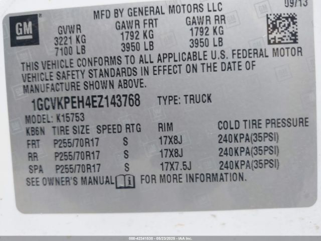 1GCVKPEH4EZ143768 Chevrolet Silverado 1500 Work Truck 2wt