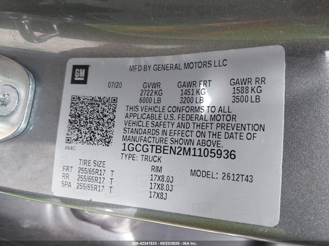 1GCGTBEN2M1105936 Chevrolet Colorado 4wd  Long Box Wt