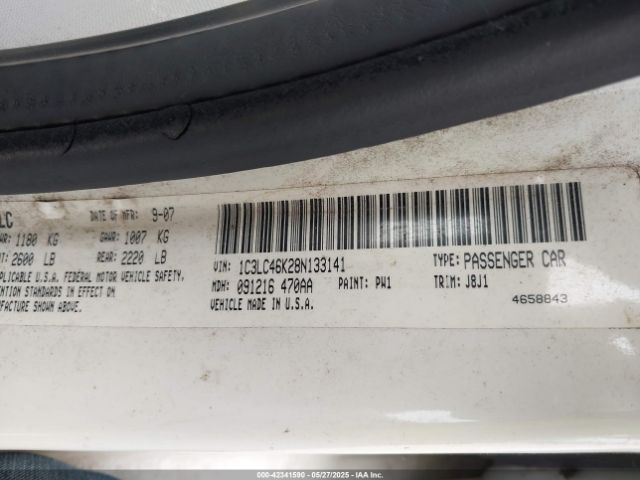2008 CHRYSLER SEBRING 1C3LC46K28N133141 Photo 8