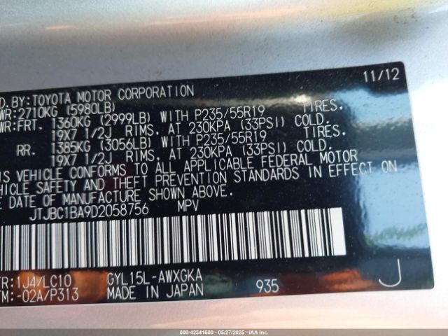 2013 LEXUS RX 450H JTJBC1BA9D2058756 Photo 8