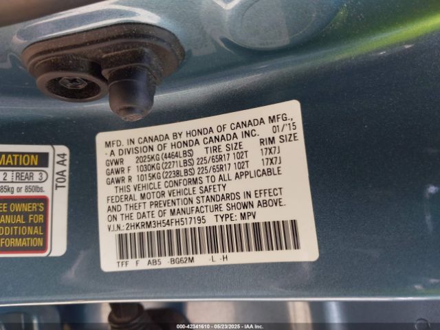 2015 HONDA CR-V 2HKRM3H54FH517195 Photo 8