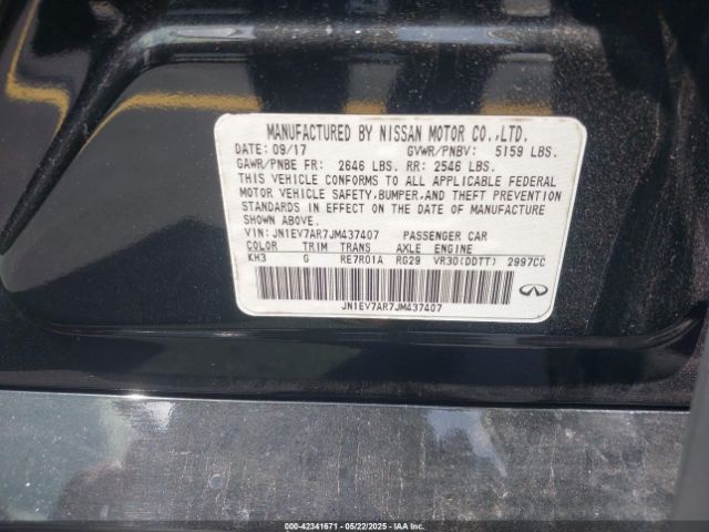 JN1EV7AR7JM437407 Infiniti Q50 3.0t Sport