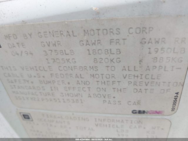 1994 CHEVROLET CORVETTE 1G1YY22P5R5115381 Photo 8