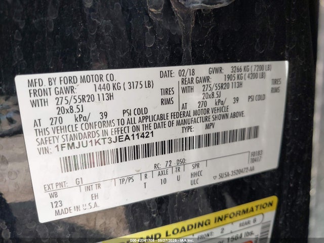 1FMJU1KT3JEA11421 Ford 3.5l gtdi