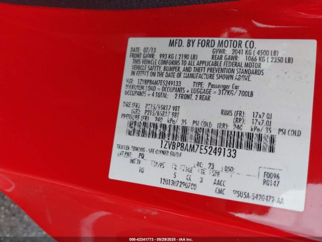1ZVBP8AM7E5249133 Ford Mustang V6
