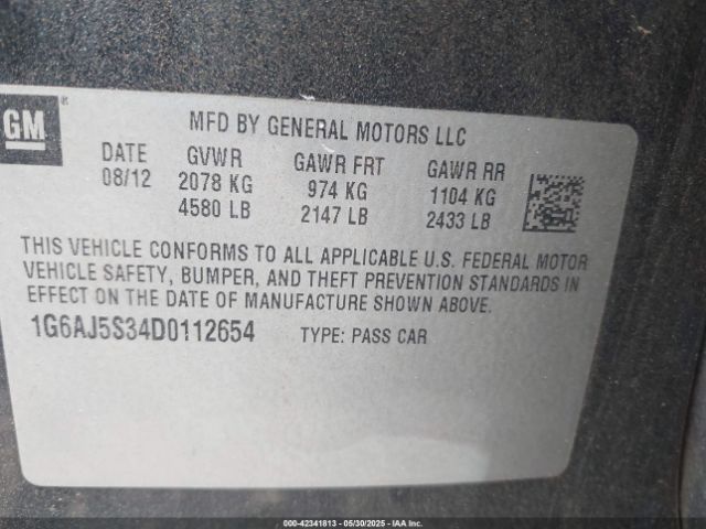 2013 CADILLAC ATS 1G6AJ5S34D0112654 Photo 8
