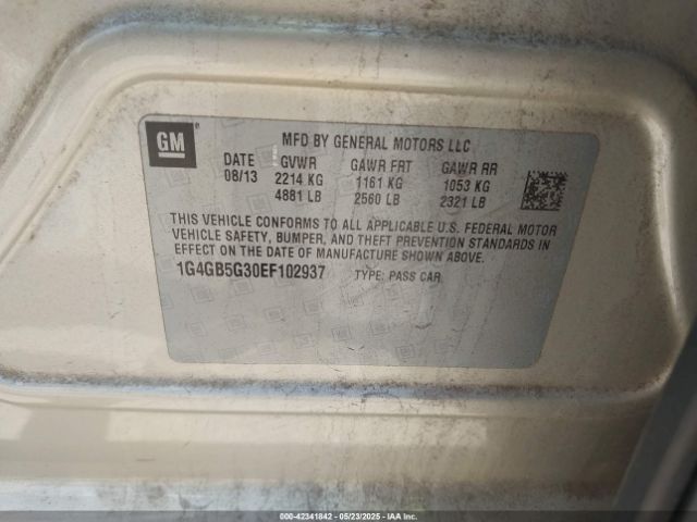 1G4GB5G30EF102937 Buick Lacrosse Leather Group