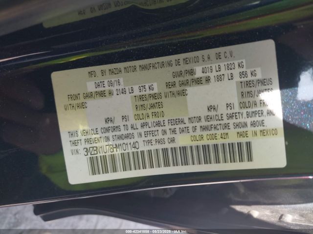 2017 MAZDA MAZDA3 3MZBN1U78HM101140 Photo 8