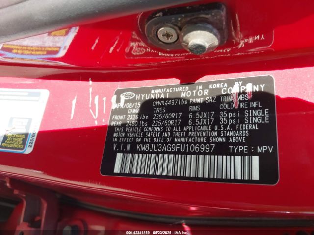 KM8JU3AG9FU106997 Hyundai TUCSON SE