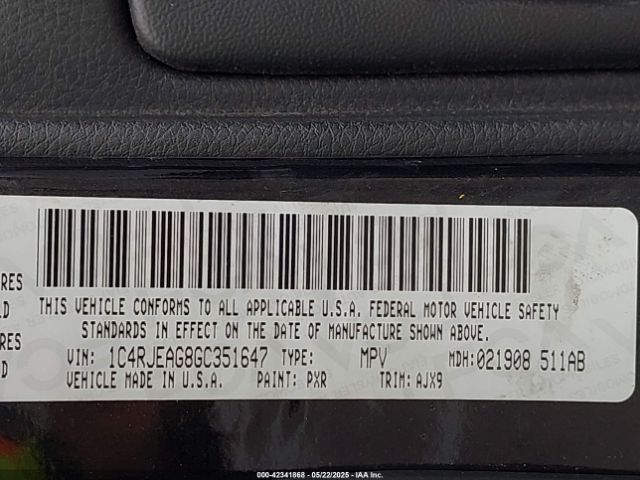 2016 JEEP GRAND CHEROKEE 1C4RJEAG8GC351647 Photo 8