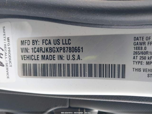1C4RJKBGXP8780661 Jeep Grand Cherokee L Limited 4x4