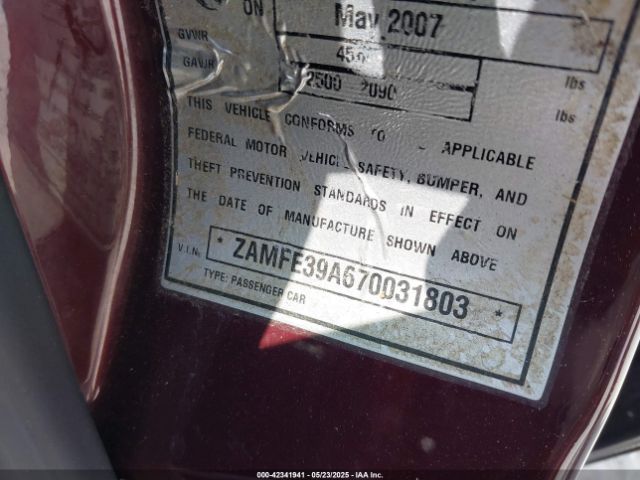 2007 MASERATI QUATTROPORTE ZAMFE39A670031803 Photo 8