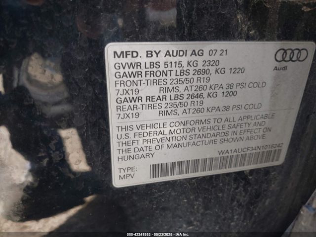 2022 AUDI Q3 WA1AUCF34N1016242 Photo 8
