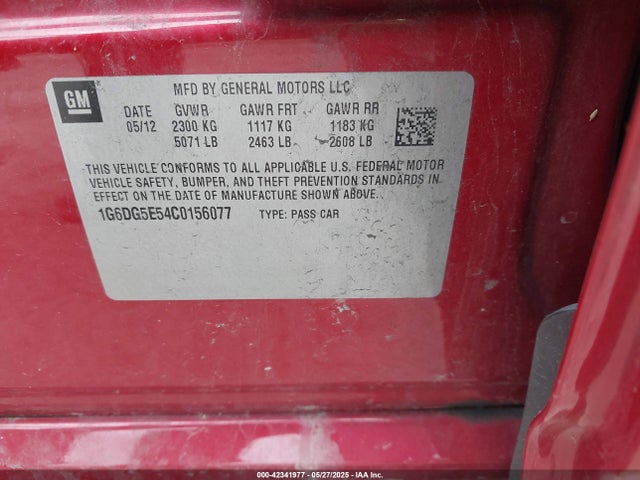 2012 CADILLAC CTS 1G6DG5E54C0156077 Photo 8