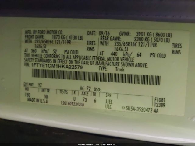 1FTYE1CM1HKA22579 Ford Transit-150