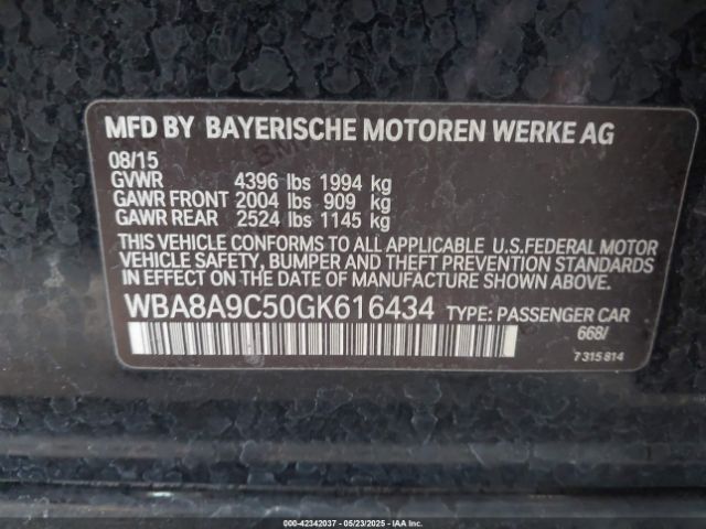 2016 BMW 320I WBA8A9C50GK616434 Photo 8