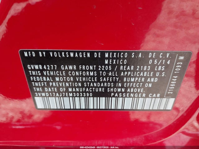 3VWD17AJ7EM303390 Volkswagen Jetta 1.8t Se