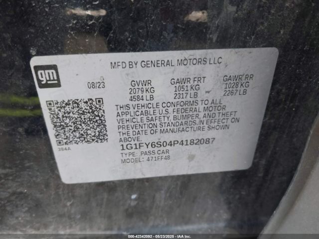 1G1FY6S04P4182087 Chevrolet Bolt Euv Fwd Lt