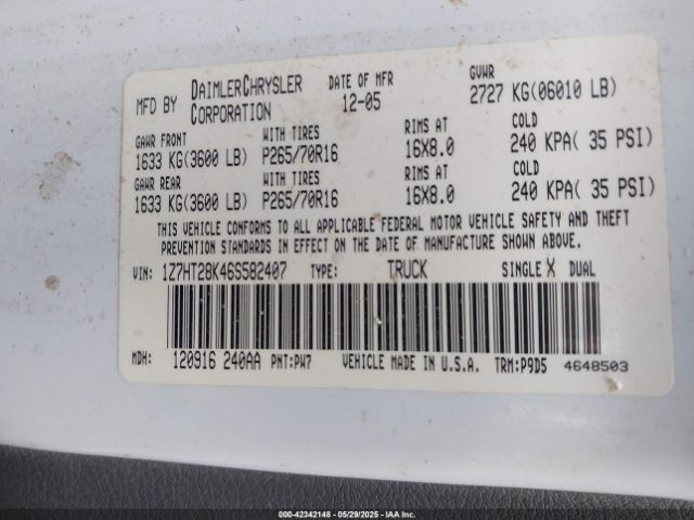 2006 MITSUBISHI RAIDER 1Z7HT28K46S582407 Photo 8