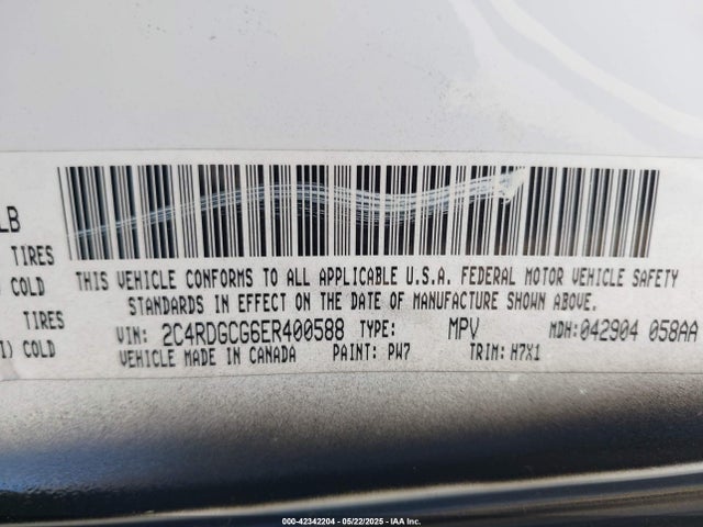 2C4RDGCG6ER400588 Dodge 2014