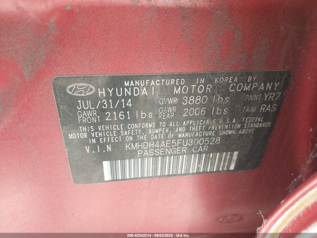 KMHDH4AE5FU300528 Hyundai dohc mpi nu