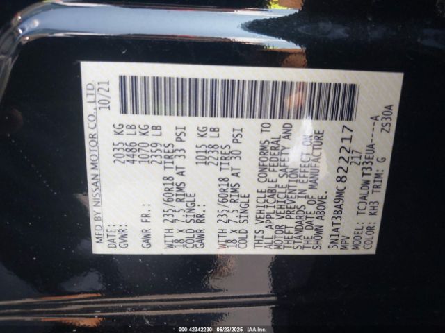 2021 NISSAN ROGUE 5N1AT3BA9MC822217 Photo 8