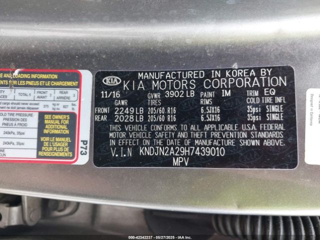 KNDJN2A29H7439010 KIA Soul