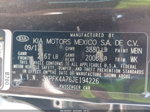 3KPFK4A76JE194226 KIA mpi nu
