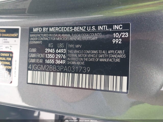 4JGGM2BB3PA031739 Mercedes-Benz ed