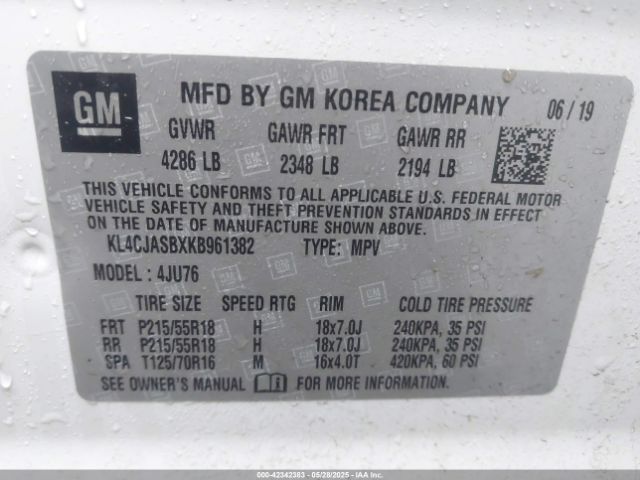 2019 BUICK ENCORE KL4CJASBXKB961382 Photo 8