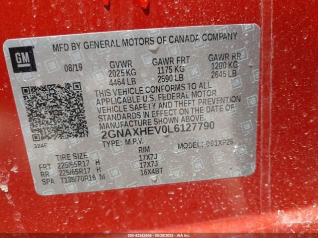 2020 CHEVROLET EQUINOX 2GNAXHEV0L6127790 Photo 8