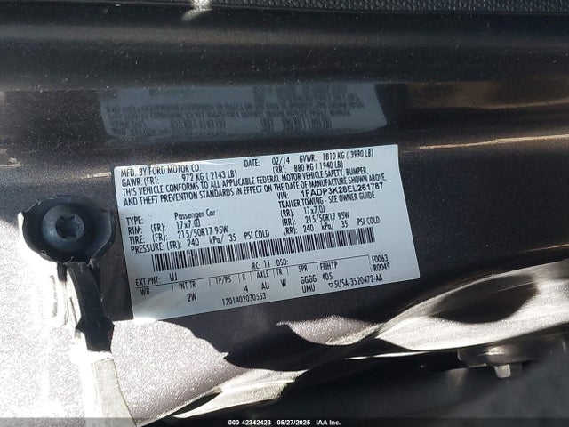 1FADP3K28EL261787 Ford 2014