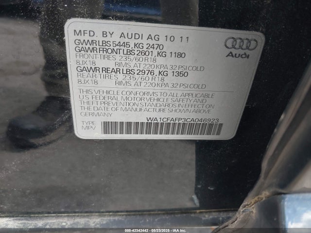 2012 AUDI Q5 WA1CFAFP3CA046923 Photo 8