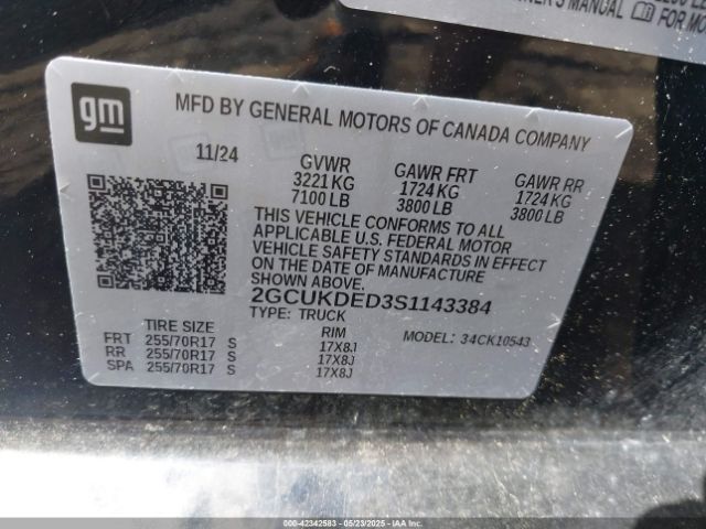 2GCUKDED3S1143384 Chevrolet Silverado 1500 4wd  Standard Bed Lt