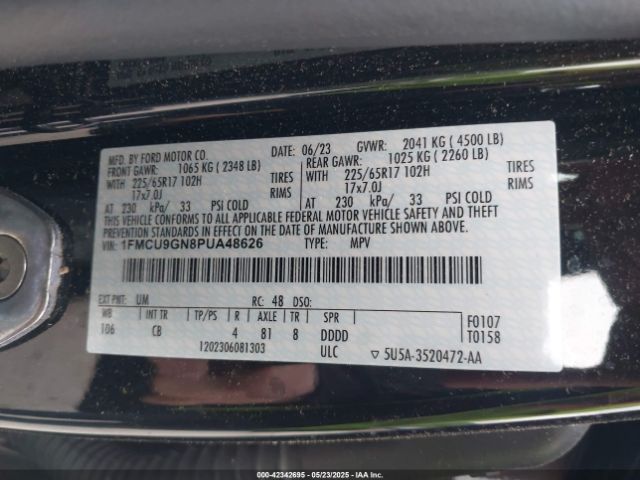 2023 FORD ESCAPE 1FMCU9GN8PUA48626 Photo 8