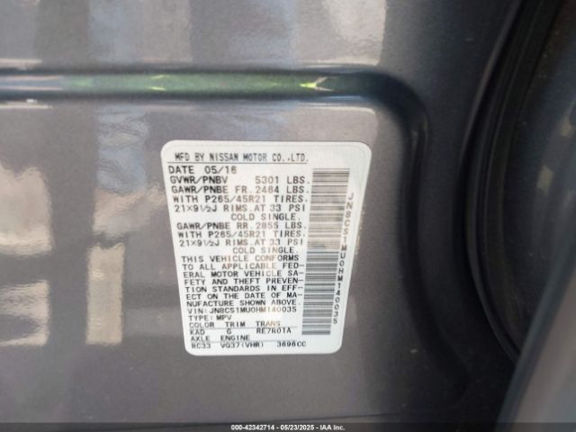 2017 INFINITI QX70 JN8CS1MU0HM140035 Photo 8