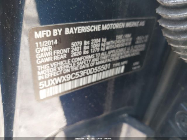 2015 BMW X3 5UXWX9C53F0D55501 Photo 8